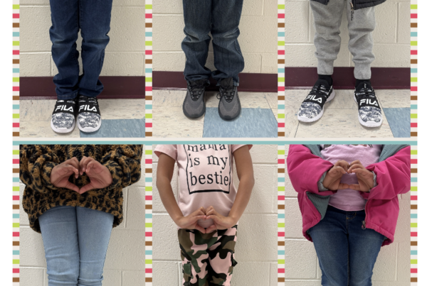 McKinney-Vento students with new shoes